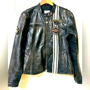 Woman’s Harley Davidson Distressed Leather Riding Jacket